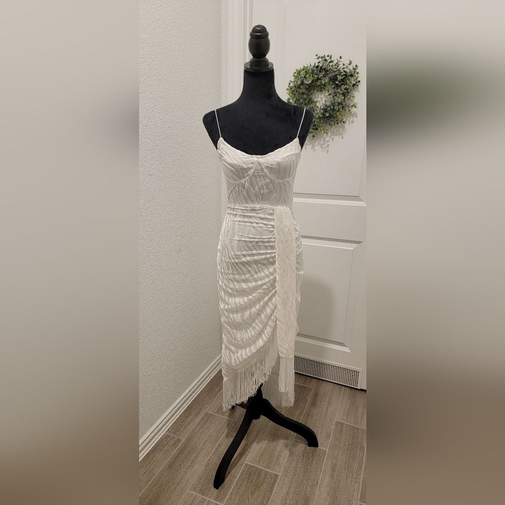White animal print fridge dress